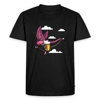 Fête de consommation de bière Flamingo Bird - T-shirt Premium bio Homme - noir - Devant - Nico (187cm)