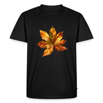 Polygon Autumn Magic : Châtaignier et feuillage en détail - T-shirt Premium bio Homme - noir - Devant - Nico (187cm)