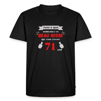 Here's What A Handsome 71-Year-Old Looks Like - Men's Premium Organic T-Shirt - black - Front - Nico (187cm)