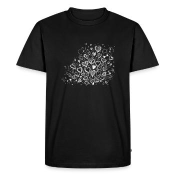 Bouquet d’idole de cœur - T-shirt Premium bio Homme - noir - Devant - Nico (187cm)