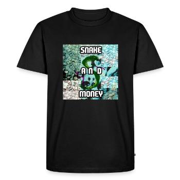 Le serpent et l’argent - T-shirt Premium bio Homme - noir - Devant - Nico (187cm)