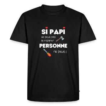Si papi ne peut pas le réparer personne ne peut - T-shirt Premium bio Homme - noir - Devant - Nico (187cm)