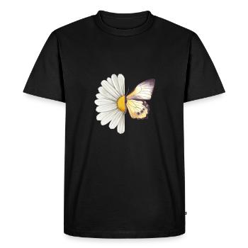 Daisy butterfly - Men's Premium Organic T-Shirt - black - Front - Nico (187cm)