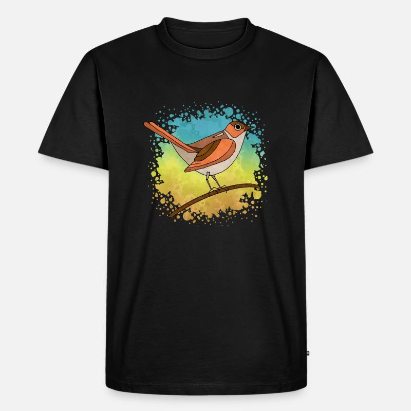 Bunter Vogel - Männer Premium Bio T-Shirt - Schwarz