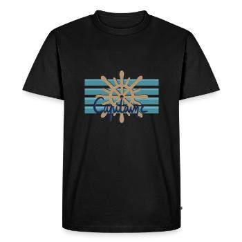 Capitaine - T-shirt Premium bio Homme - noir - Devant - Nico (187cm)