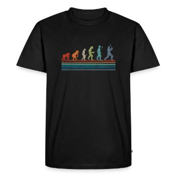 Retro vintage cricket evolution - Men's Premium Organic T-Shirt - black - Front - Nico (187cm)