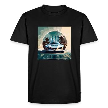 Miami Portal Escape (Miami Collection) - Men's Premium Organic T-Shirt - black - Front - Nico (187cm)