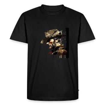 cow-boy - T-shirt Premium bio Homme - noir - Devant - Nico (187cm)