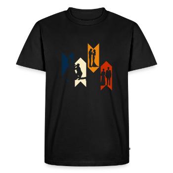 Couple marié rétro vintage-idée cadeau mariée - T-shirt Premium bio Homme - noir - Devant - Nico (187cm)