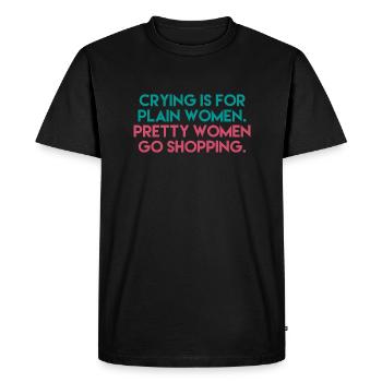 Jolie femme faire du shopping - T-shirt Premium bio Homme - noir - Devant - Nico (187cm)