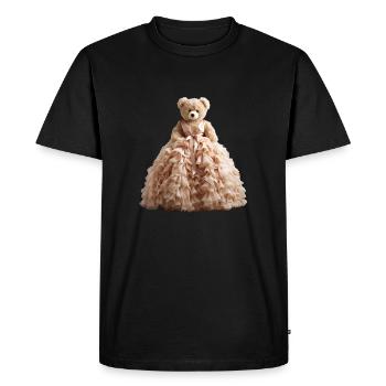 Ours en peluche en robe de mariée - T-shirt Premium bio Homme - noir - Devant - Nico (187cm)
