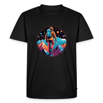 Climbing - Moon - Space - Men's Premium Organic T-Shirt - black - Front - Nico (187cm)