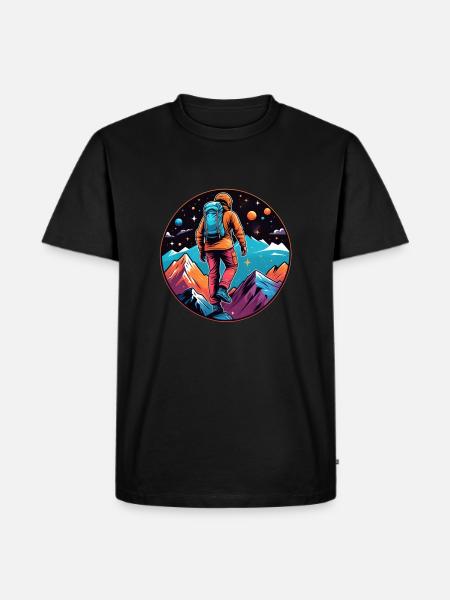 Climbing - Moon - Space - Men's Premium Organic T-Shirt - black