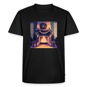 Christmas fireplace - Men's Premium Organic T-Shirt - black - Front - Nico (187cm)