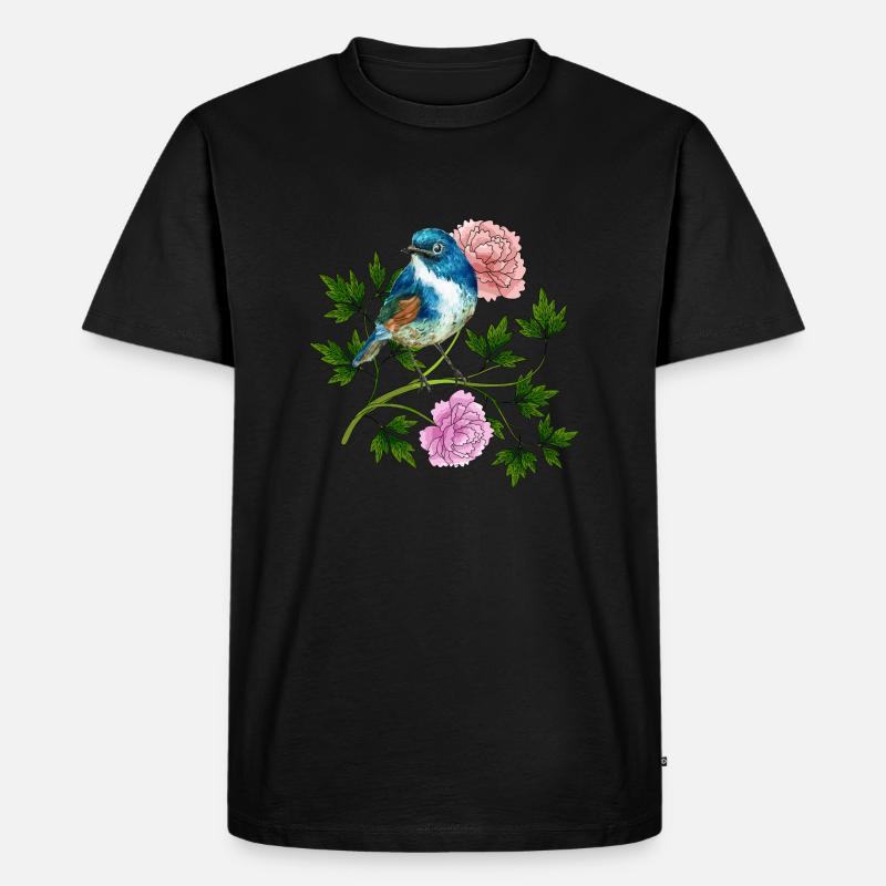 Bunter Vogel - Männer Premium Bio T-Shirt - Schwarz