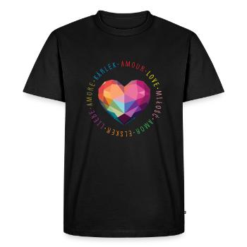 United Love - T-shirt Premium bio Homme - noir - Devant - Nico (187cm)