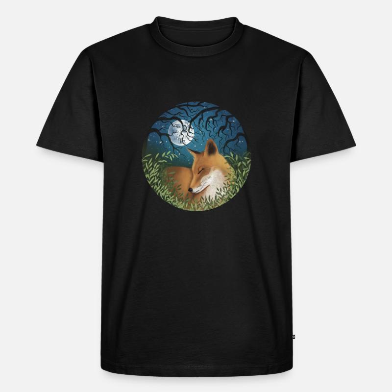 Herzfuchs - Männer Premium Bio T-Shirt - Schwarz