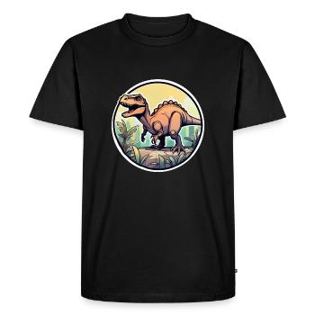 dinosaure dessin animé - T-shirt Premium bio Homme - noir - Devant - Nico (187cm)