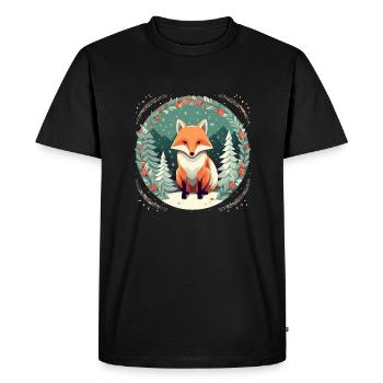 Fox Avec des éléments de Noël, Love Foxes - T-shirt Premium bio Homme - noir - Devant - Nico (187cm)
