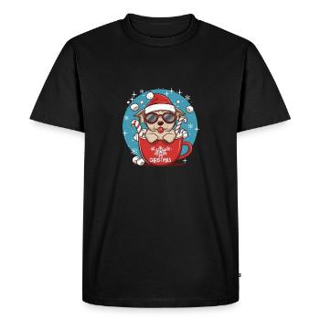 Chiot de Noël en Mug - Joyeux Noël - T-shirt Premium bio Homme - noir - Devant - Nico (187cm)