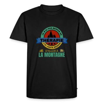 Rando MONTAGNE Therapie - T-shirt Premium bio Homme - noir - Devant - Nico (187cm)