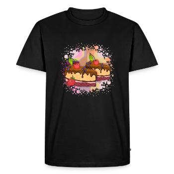 Cakes - Men's Premium Organic T-Shirt - black - Front - Nico (187cm)