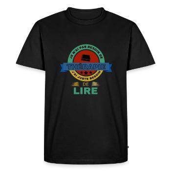 LIRE livre - T-shirt Premium bio Homme - noir - Devant - Nico (187cm)