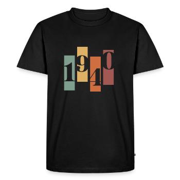 1940 vintage rétro - T-shirt Premium bio Homme - noir - Devant - Nico (187cm)