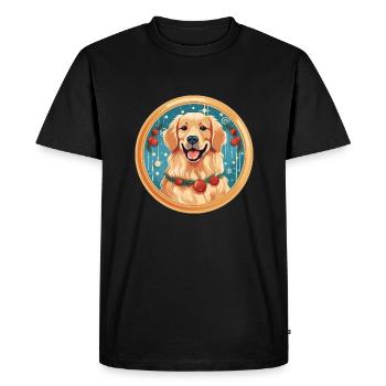 Golden Retriever chien Noël, chiens d’amour - T-shirt Premium bio Homme - noir - Devant - Nico (187cm)