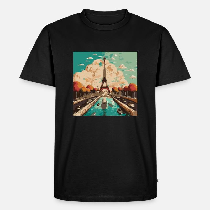 Eiffelturm in Paris - Männer Premium Bio T-Shirt - Schwarz