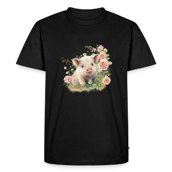 COCHON - T-shirt Premium bio Homme - noir - Devant - Nico (187cm)