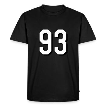 Numéro 93 - T-shirt Premium bio Homme - noir - Devant - Nico (187cm)