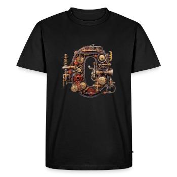 Abstrait Futuriste Illustrations Symboles Mots - T-shirt Premium bio Homme - noir - Devant - Nico (187cm)