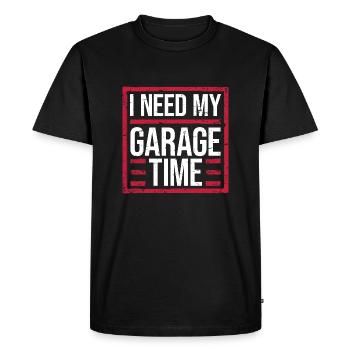 J’ai besoin de mon temps de garage drôle de mécanicien disant - T-shirt Premium bio Homme - noir - Devant - Nico (187cm)