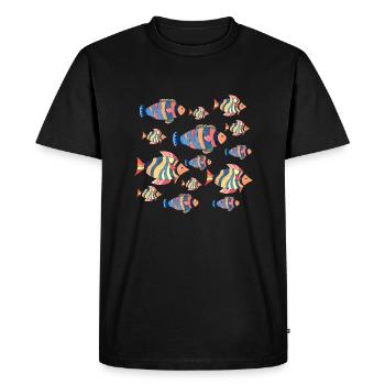 Poissons - T-shirt Premium bio Homme - noir - Devant - Nico (187cm)