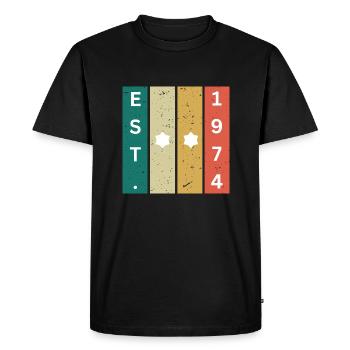 Anniversaire 74 - T-shirt Premium bio Homme - noir - Devant - Nico (187cm)
