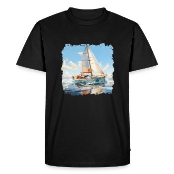 A sailing yacht is a pleasure boat - Men's Premium Organic T-Shirt - black - Front - Nico (187cm)