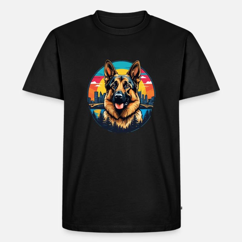 Deutscher Schäferhund - Männer Premium Bio T-Shirt - Schwarz