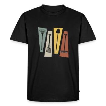 Jardinage rétro vintage - T-shirt Premium bio Homme - noir - Devant - Nico (187cm)