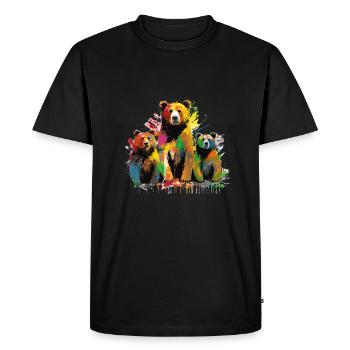 Grafitti Bears - Men's Premium Organic T-Shirt - black - Front - Nico (187cm)