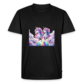 Unicorn Magic Journey - Men's Premium Organic T-Shirt - black - Front - Nico (187cm)