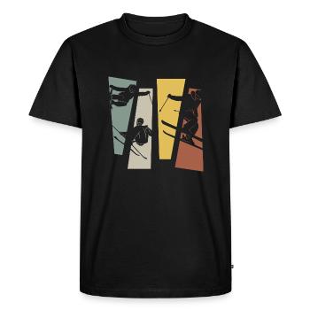 Vintage Retro Skiing - Men's Premium Organic T-Shirt - black - Front - Nico (187cm)