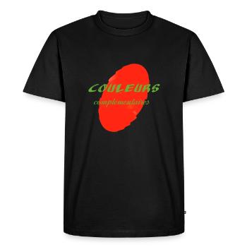 Couleurs complementaires 4 - T-shirt Premium bio Homme - noir - Devant - Nico (187cm)