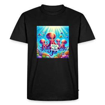 Famille Kraken - T-shirt Premium bio Homme - noir - Devant - Nico (187cm)