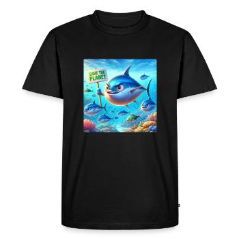 Famille de thons - T-shirt Premium bio Homme - noir - Devant - Nico (187cm)