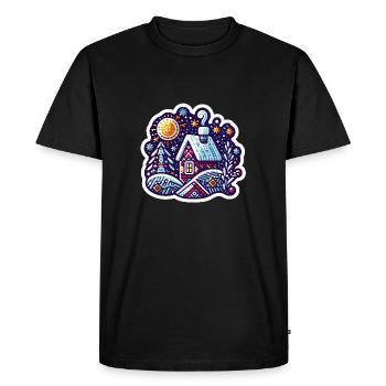 Chalet d’hiver confortable : des œuvres d’art saisonnières vibrantes - T-shirt Premium bio Homme - noir - Devant - Nico (187cm)