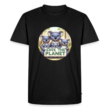 Famille Koala - T-shirt Premium bio Homme - noir - Devant - Nico (187cm)
