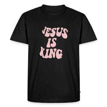 Jesus is King - Men's Premium Organic T-Shirt - black - Front - Nico (187cm)