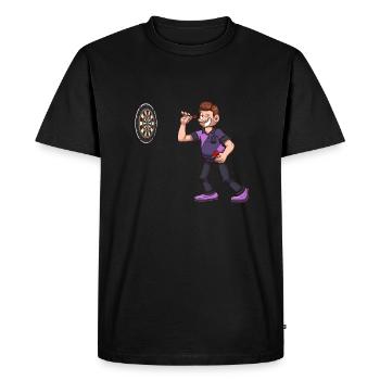 Joueur de fléchettes - T-shirt Premium bio Homme - noir - Devant - Nico (187cm)