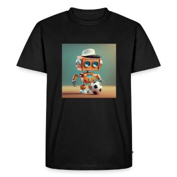 mignon petit robot vintage futuriste orange - jouer - T-shirt Premium bio Homme - noir - Devant - Nico (187cm)